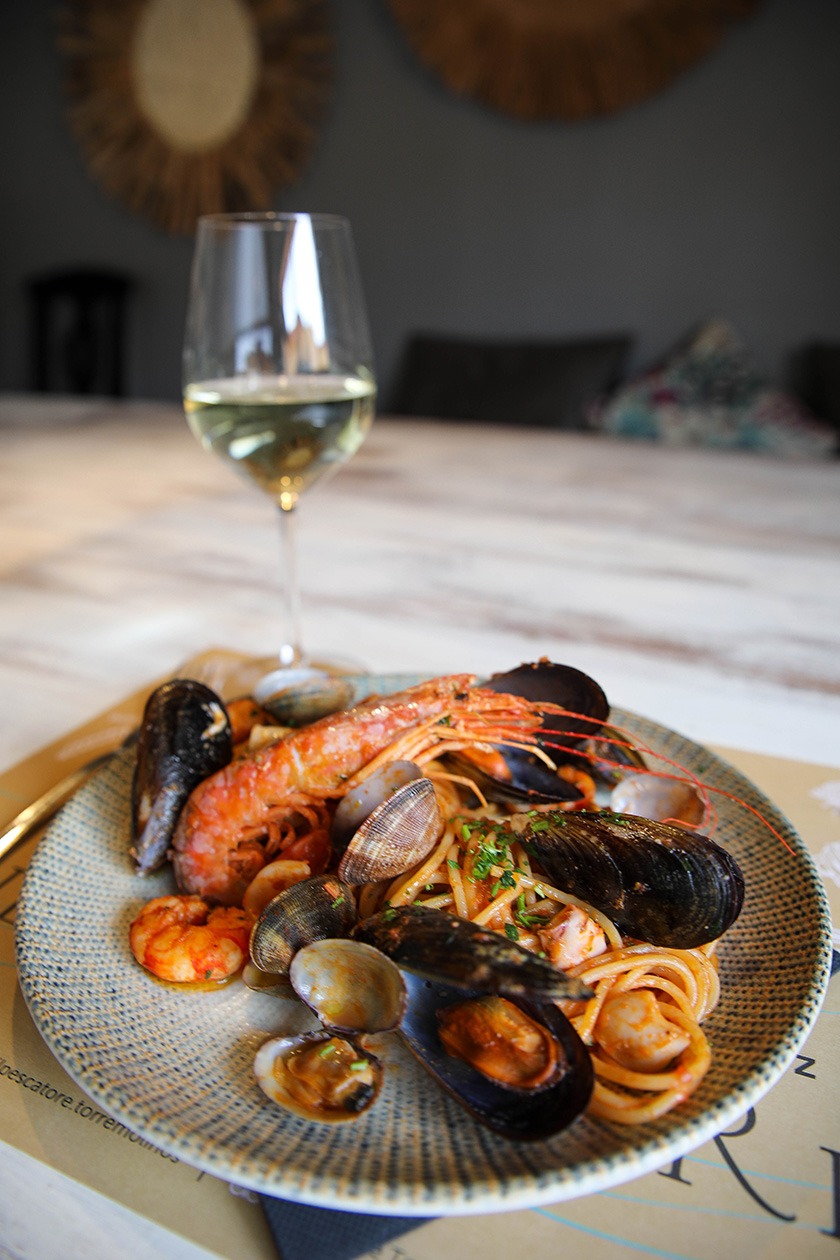 Spaghetti alle vongole con gambas